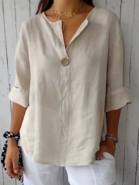 Ambrosia | Cotton V-neck Blouse