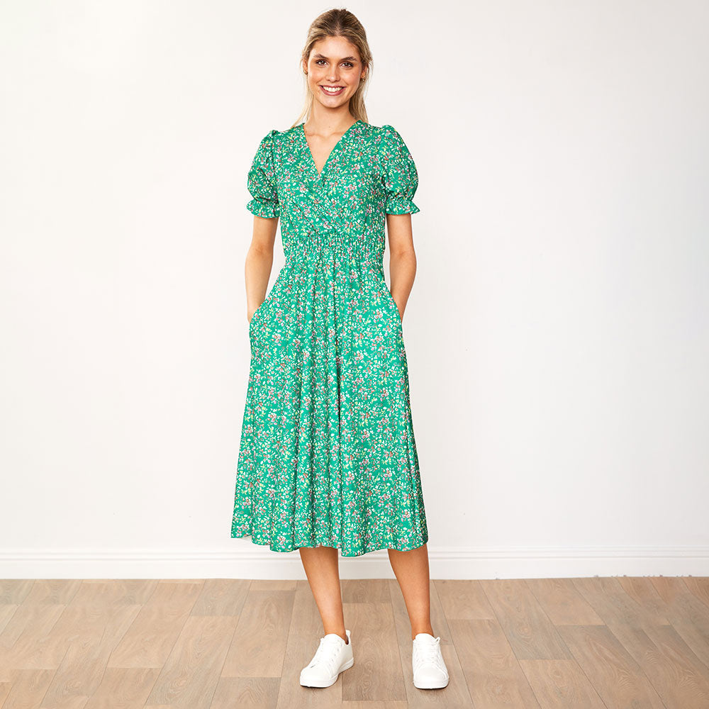 Belle Dress (Green Blossom)