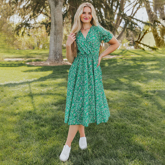 Belle Dress (Green Blossom)