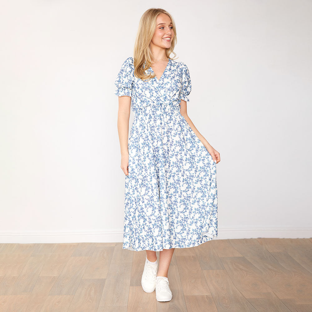 Belle Dress (White Floral)