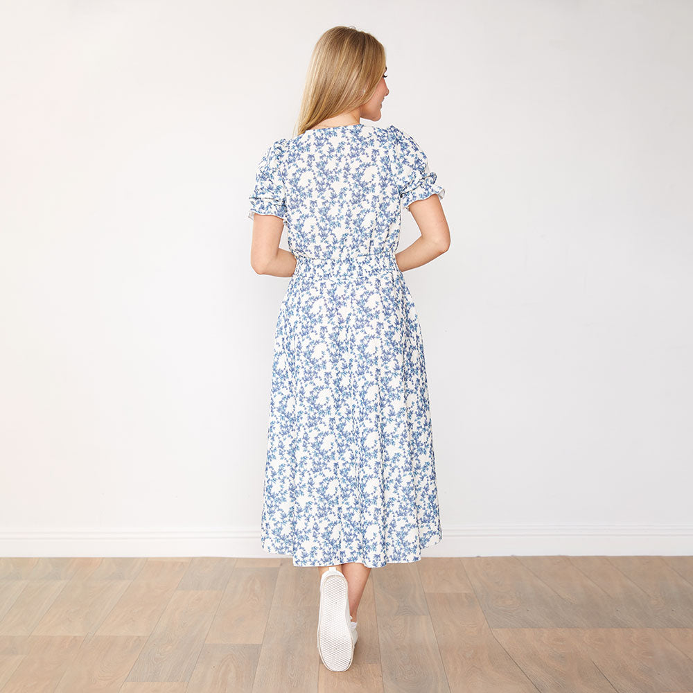 Belle Dress (White Floral)