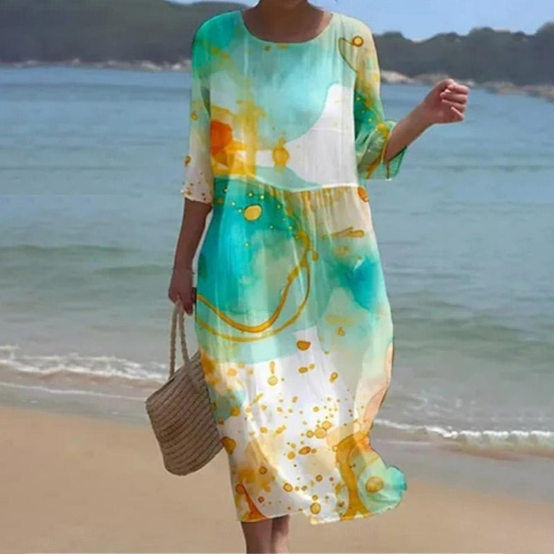 Goldenrod Grace - Floral Dress