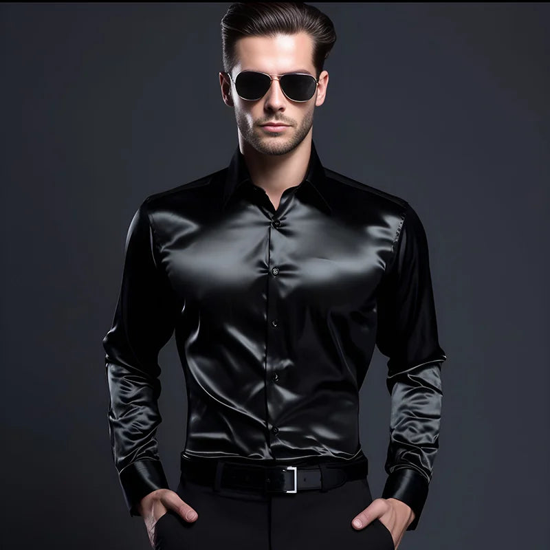 Mens Luxe Silk Shirt