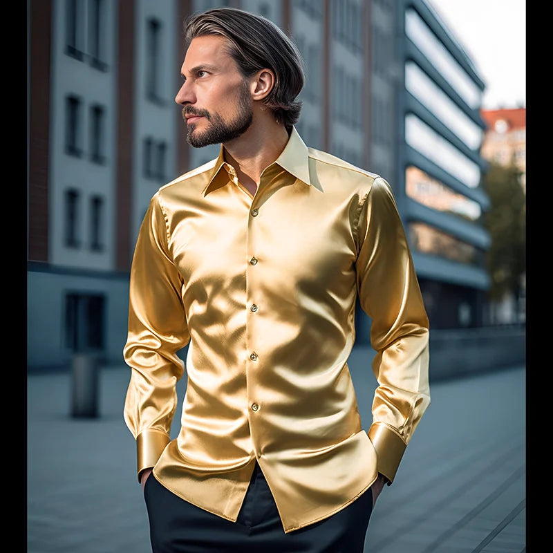 Mens Luxe Silk Shirt