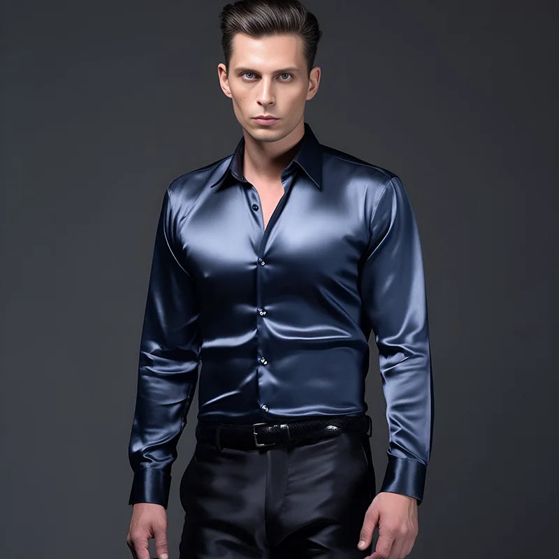 Mens Luxe Silk Shirt