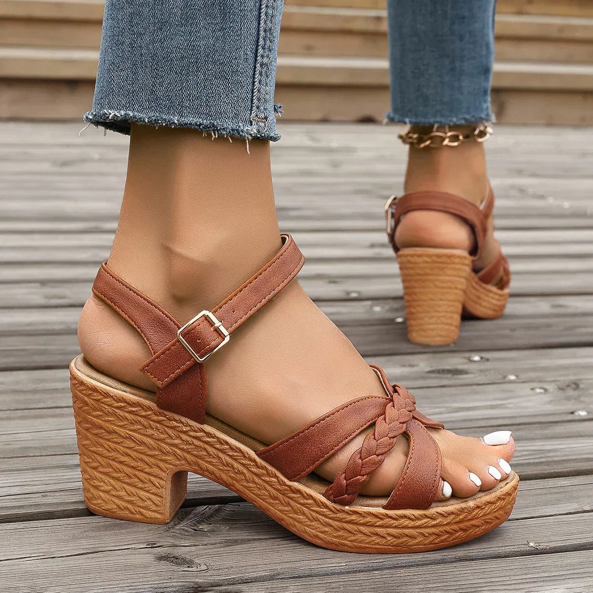 Emilia™ - Orthopedic Mid Heel Platform Sandals