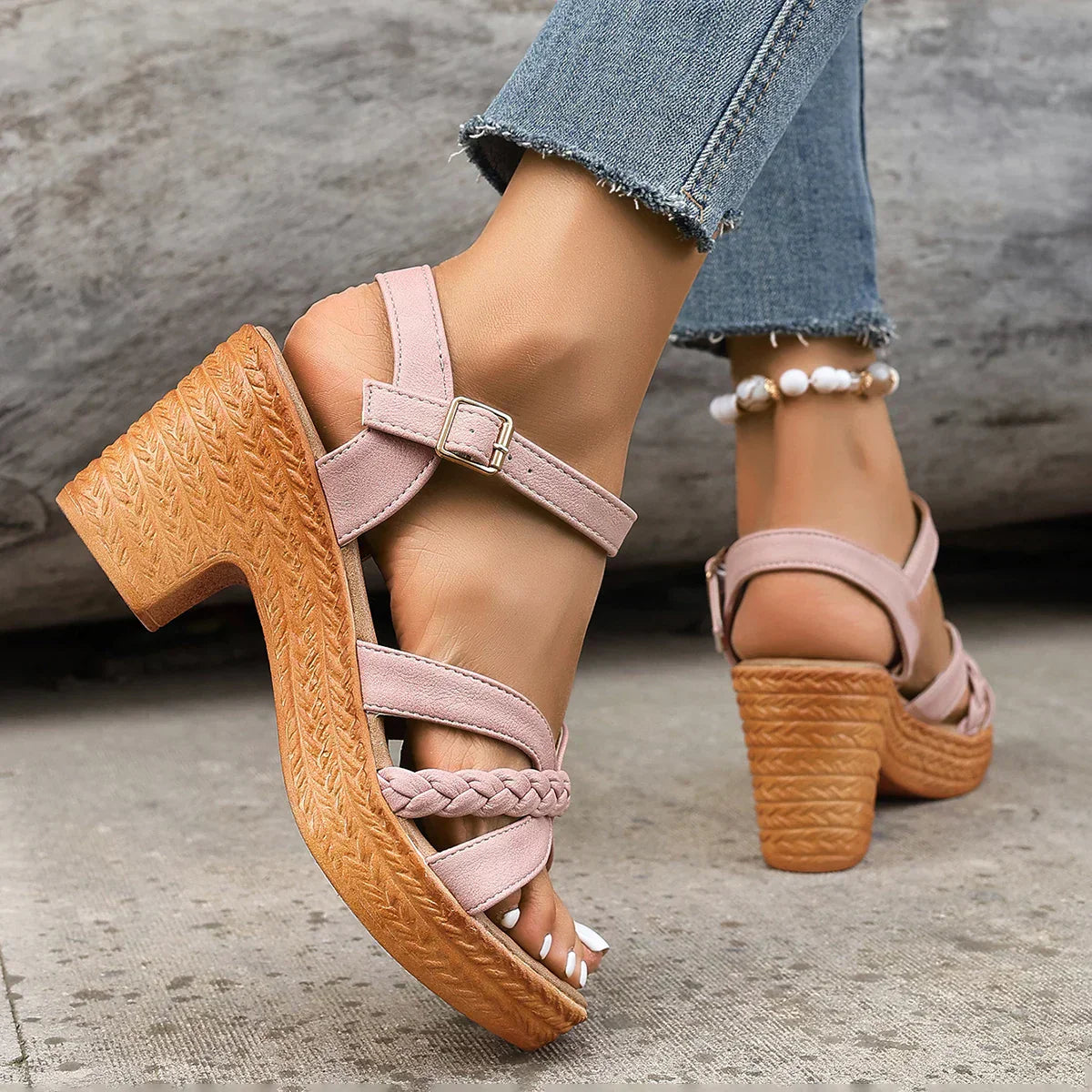 Emilia™ - Orthopedic Mid Heel Platform Sandals