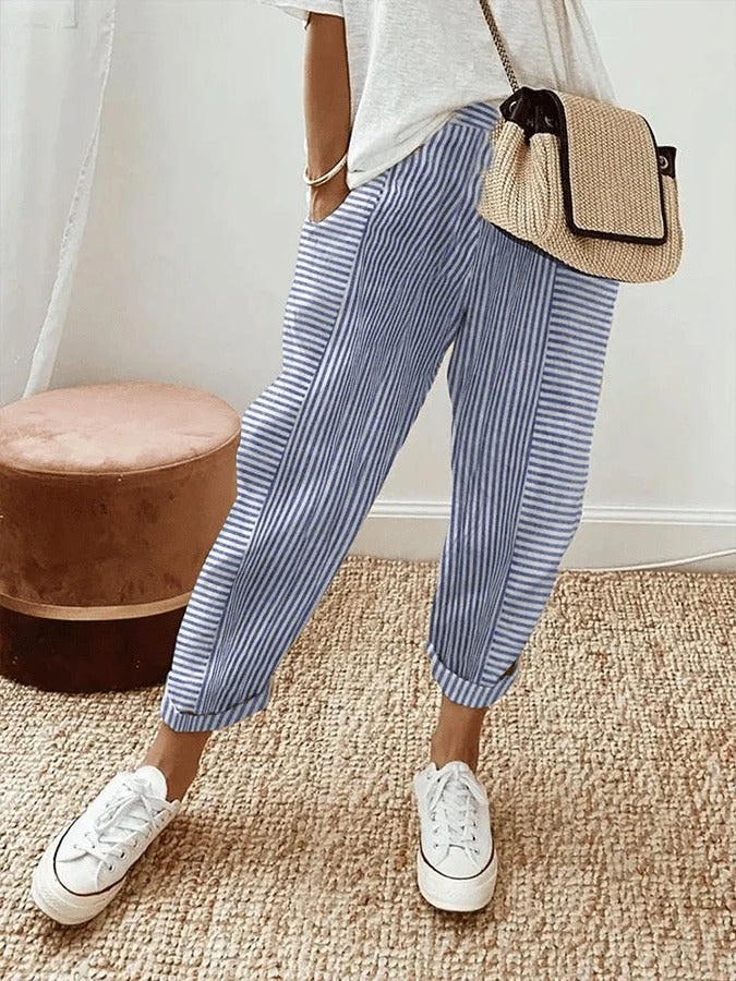 Grace - Striped Cotton Pants