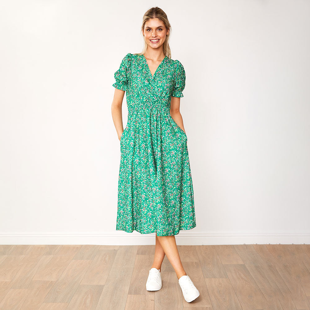 Belle Dress (Green Blossom)