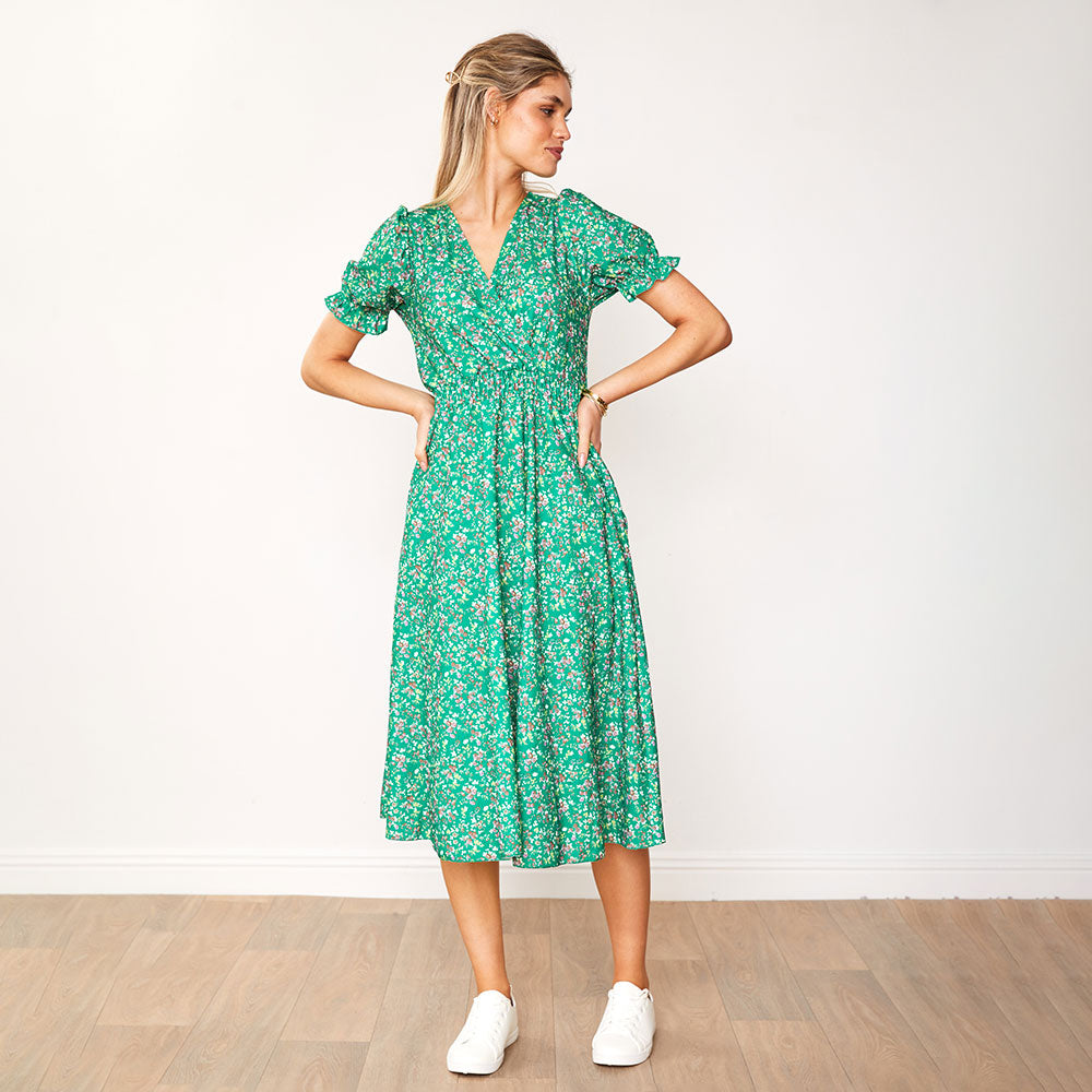 Belle Dress (Green Blossom)