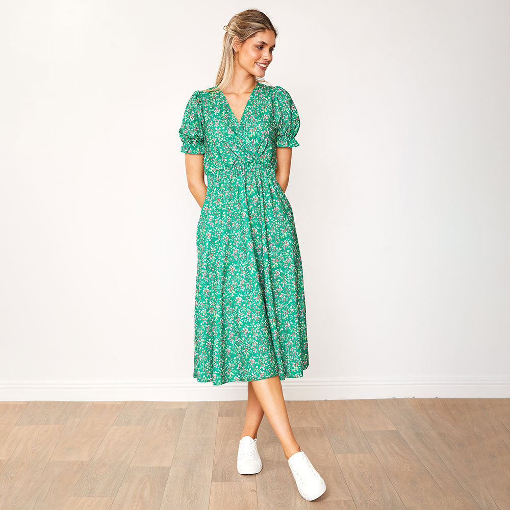 Belle Dress (Green Blossom)