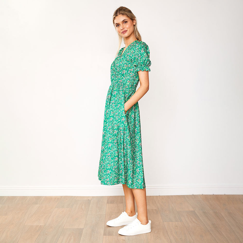 Belle Dress (Green Blossom)