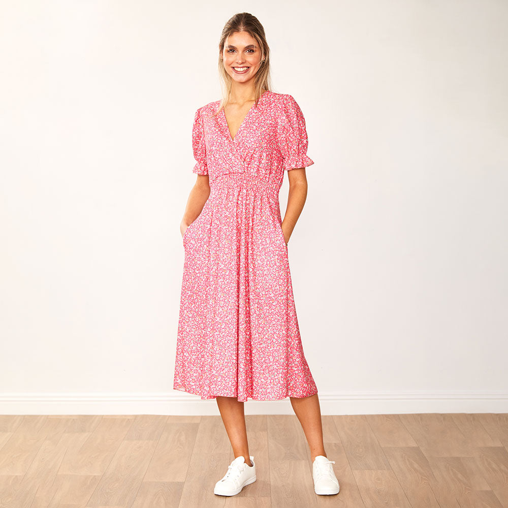 Belle Dress (Pink Floral)