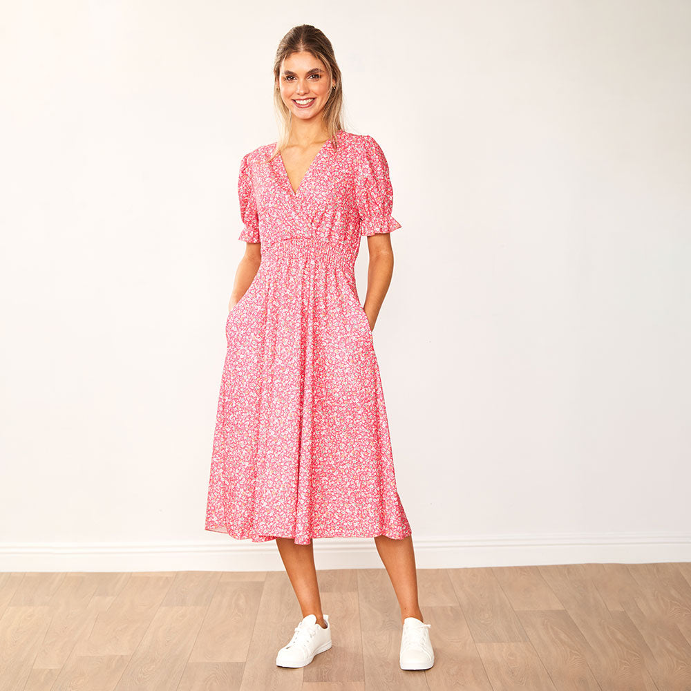 Belle Dress (Pink Floral)