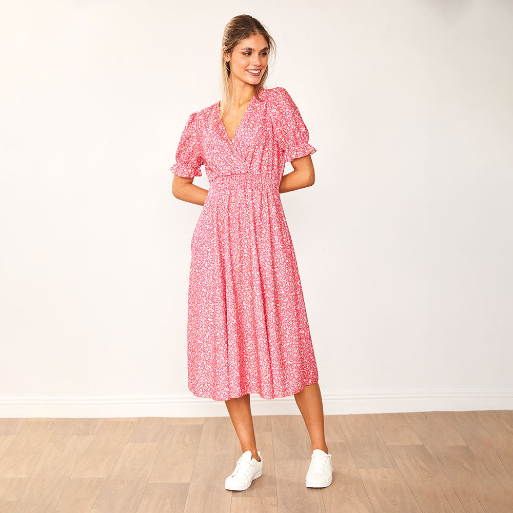 Belle Dress (Pink Floral)