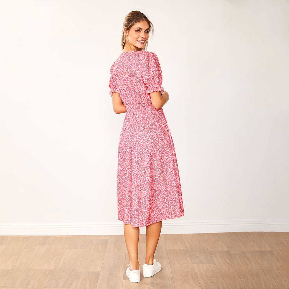 Belle Dress (Pink Floral)