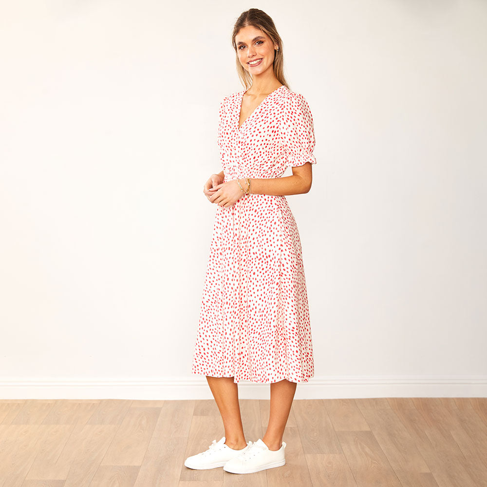 Belle Dress (Red Polka Dot)